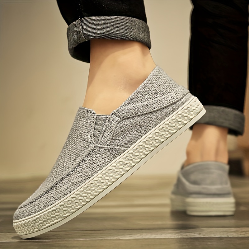 solid colour canvas shoes men s trendy comfy non slip rubber details 5