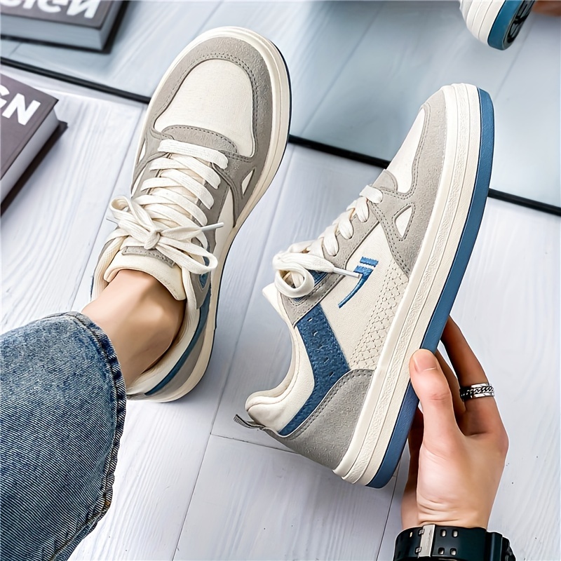 Mens Vintage Colour Block Low Top Skateboard Shoes Comfy Non Slip Breathable Casual Sneakers For Mens Outdoor Activities Men s Shoes Temu details 3