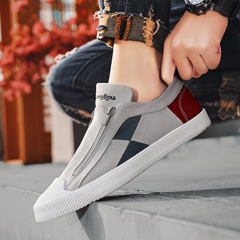 men s shoes good grip, zip sneakers, men s footwear details 4