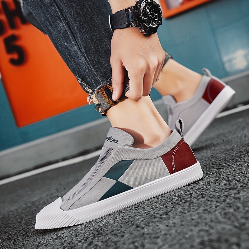 men s shoes good grip, zip sneakers, men s footwear details 5