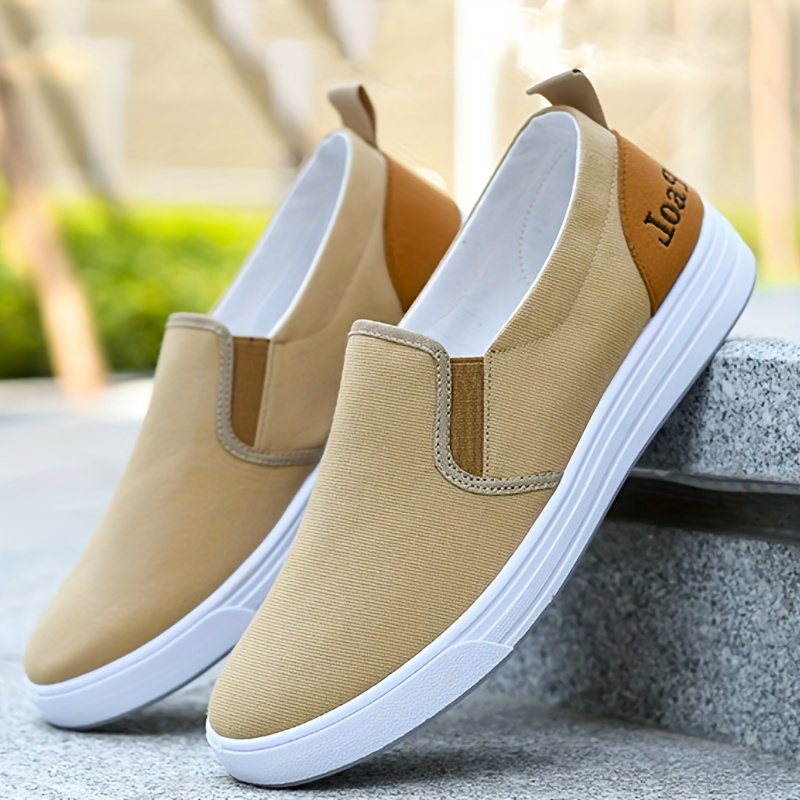 slip canvas shoes men s solid color simple style comfy non details 2