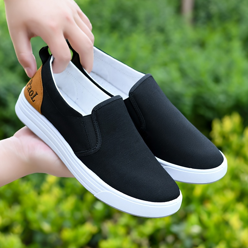 slip canvas shoes men s solid color simple style comfy non details 3