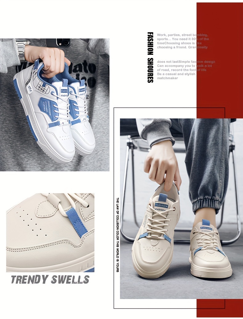 color block skateboard shoes men s trendy street style comfy details 1