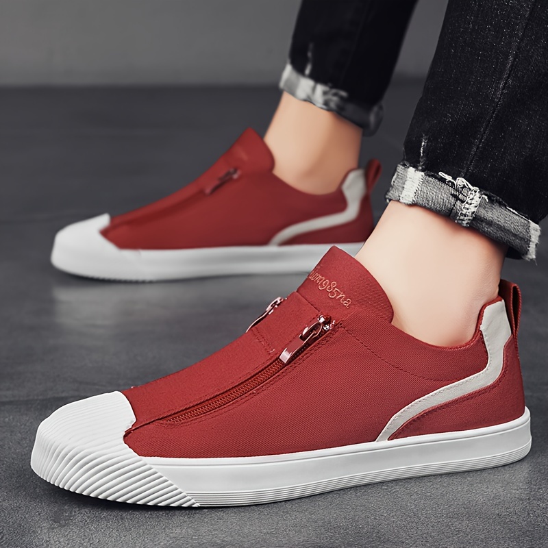 colour block skateboard shoes men s trendy zip breathable details 0