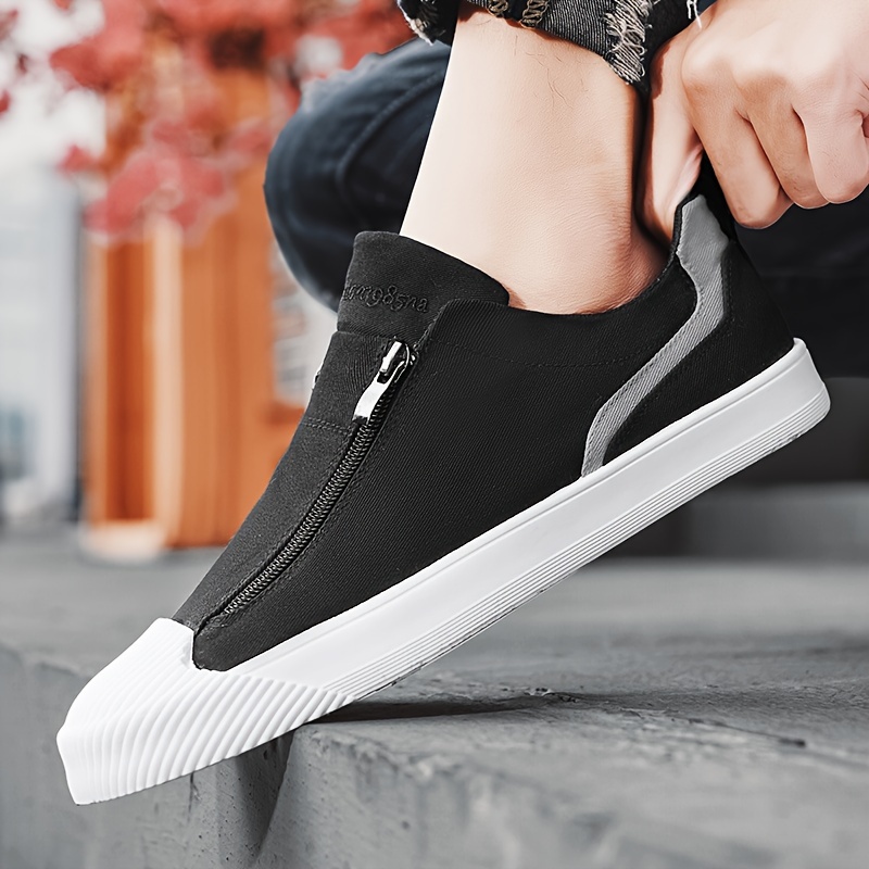 colour block skateboard shoes men s trendy zip breathable details 4