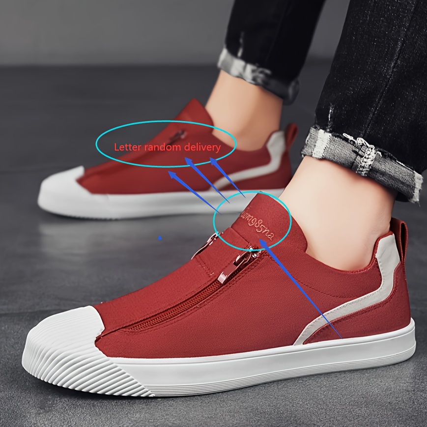 colour block skateboard shoes men s trendy zip breathable details 9