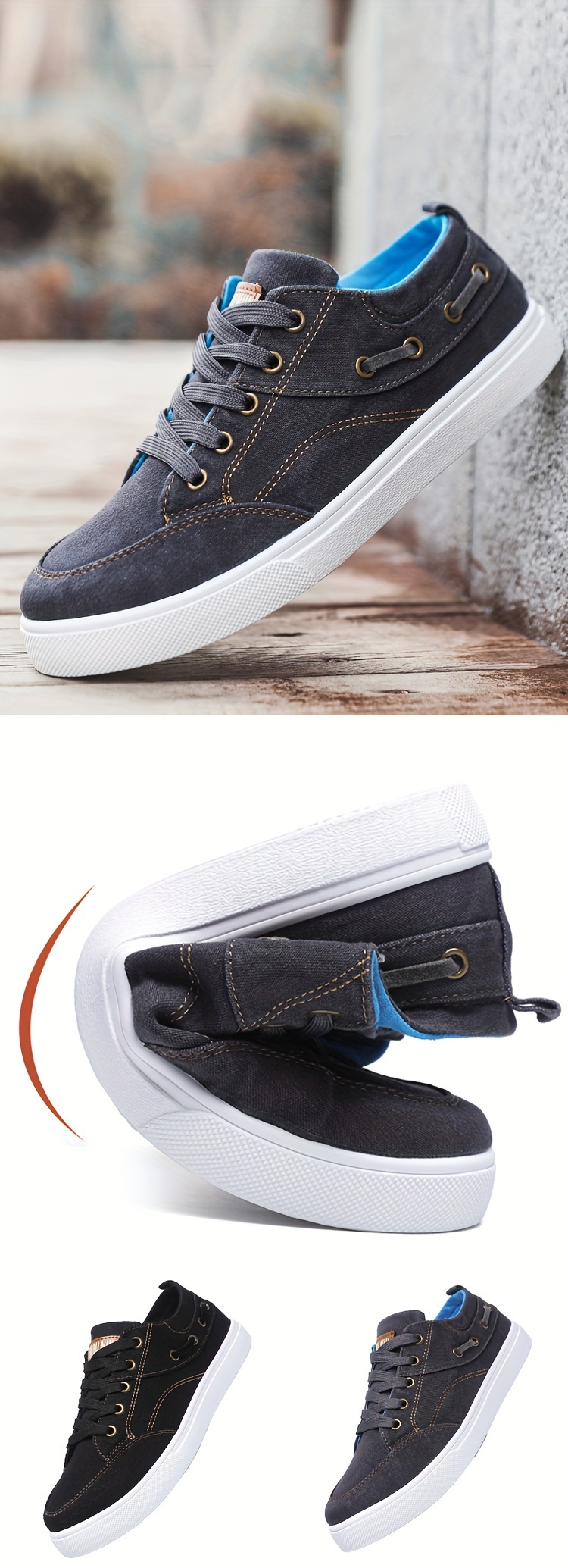 canvas skate shoes men s versatile breathable wear resistant details 0