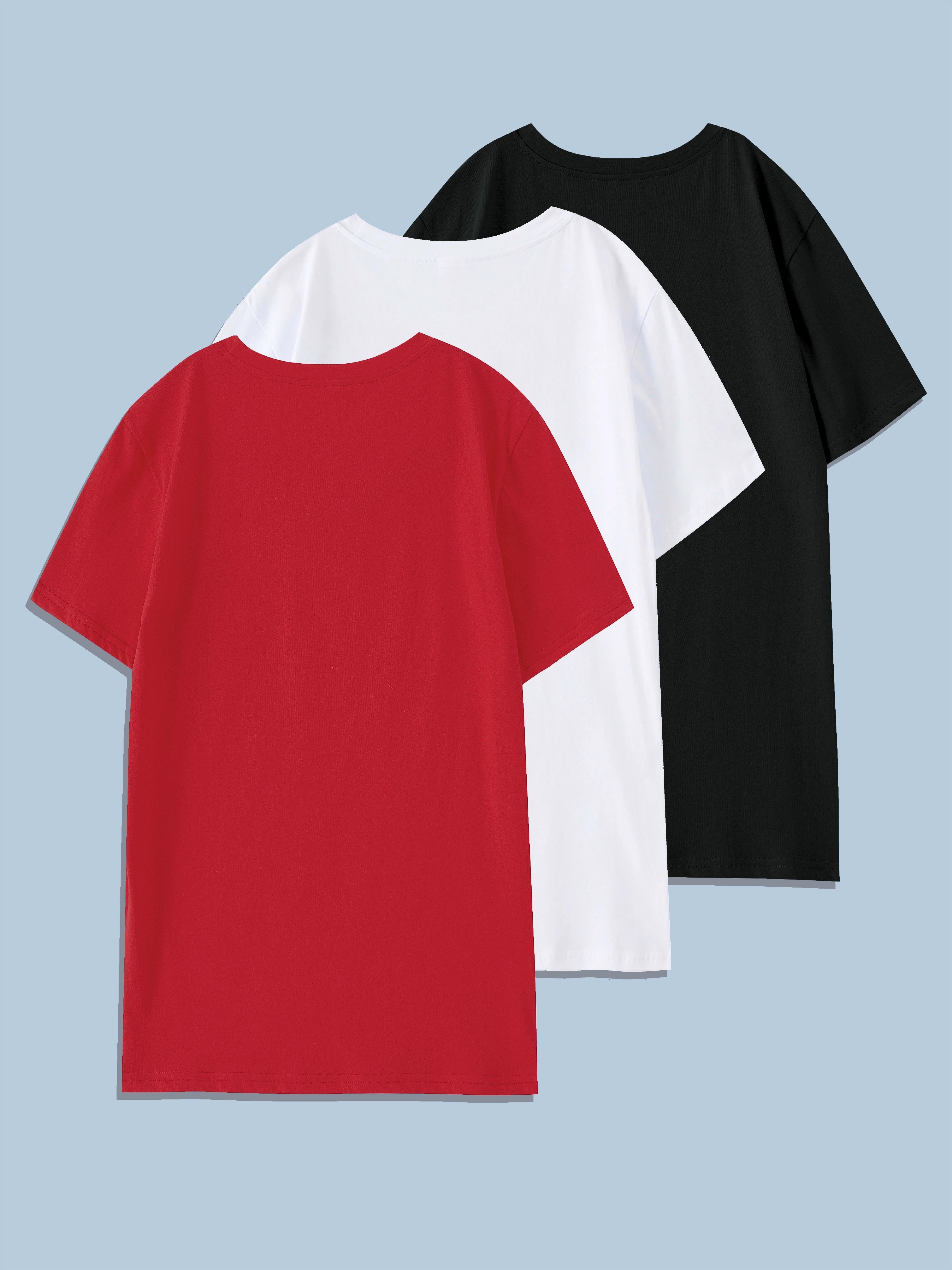 3pcs mens fashion sports t shirt casual stretch round neck tee shirt for summer details 0