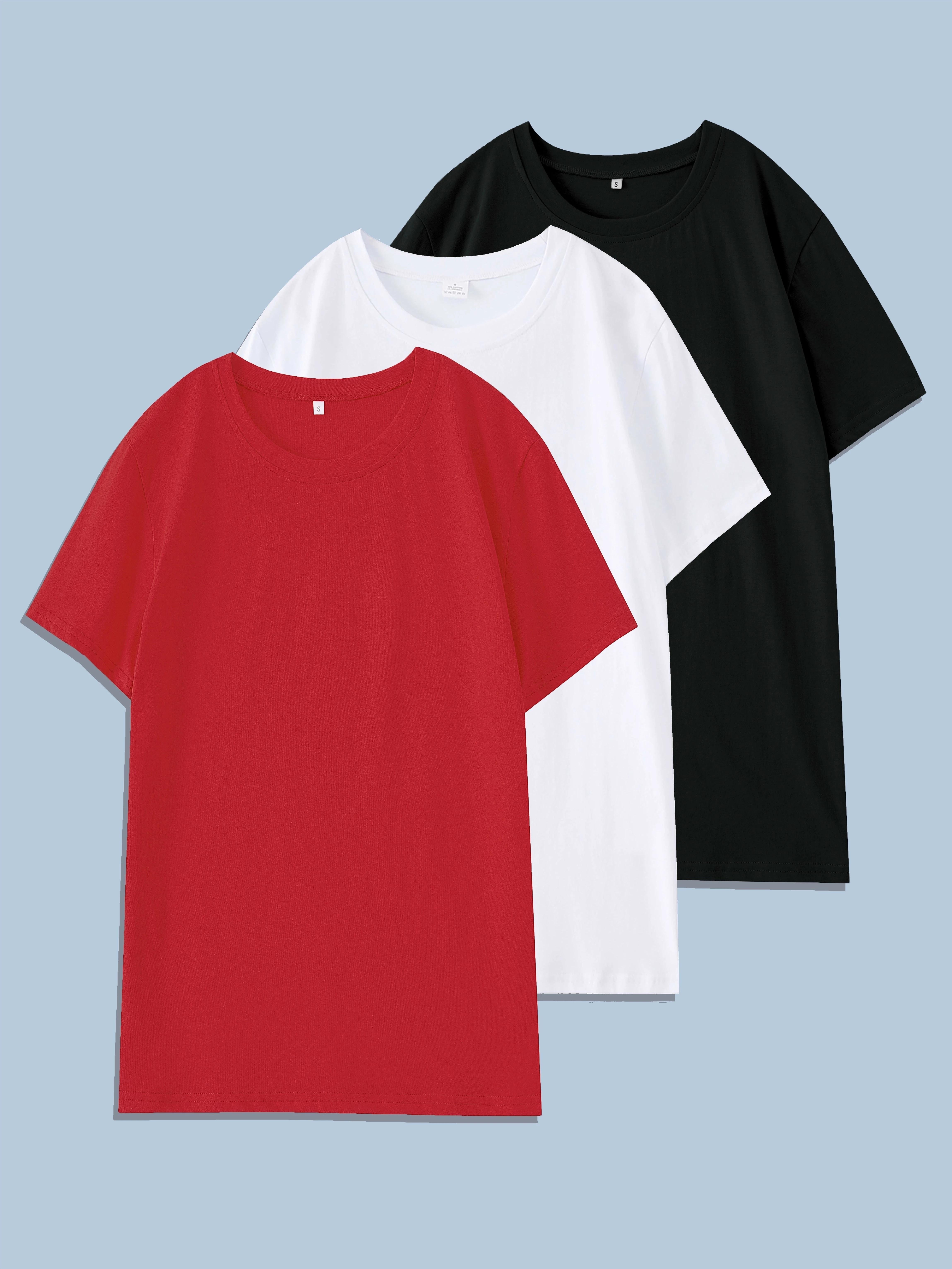 3pcs mens fashion sports t shirt casual stretch round neck tee shirt for summer details 1