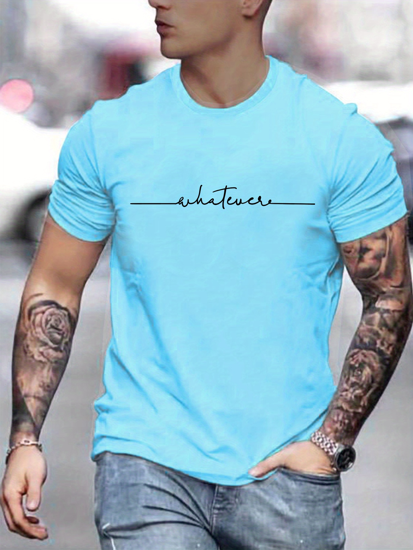 mens casual trendy letters graphic print comfortable crew neck short sleeve t shirts summer top tees details 3