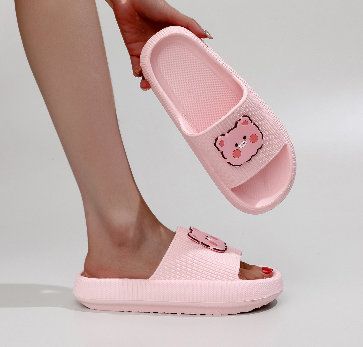 kawaii cartoon slides, womens kawaii cartoon slides casual soft sole pillow slides lightweight platform shoes details 1