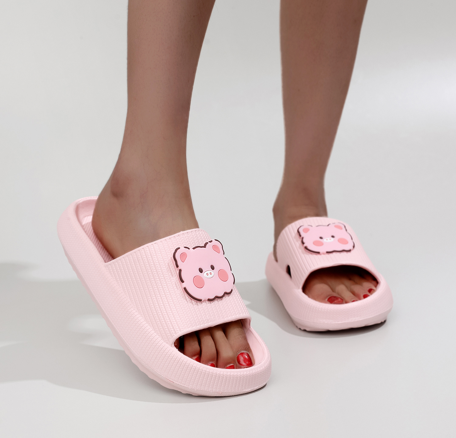 kawaii cartoon slides, womens kawaii cartoon slides casual soft sole pillow slides lightweight platform shoes details 2